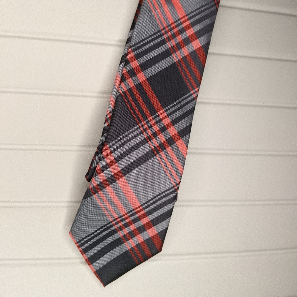 JF J. Ferrar Red and Grey Tie